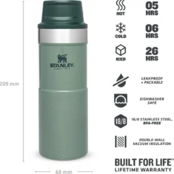Thermosbeker Stanley The Trigger Action Travel Mug Hammertone Green 0,35L -NL Kampeeruitrusting Verkoop 2024 3 1200x1194 2