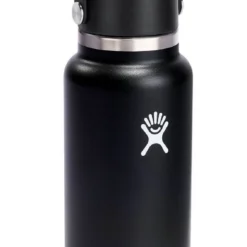 Thermosfles Hydro Flask Wide Mouth Flex Straw Cap Black 946 Ml -NL Kampeeruitrusting Verkoop 2024 3 w32bfs001 black angled 2
