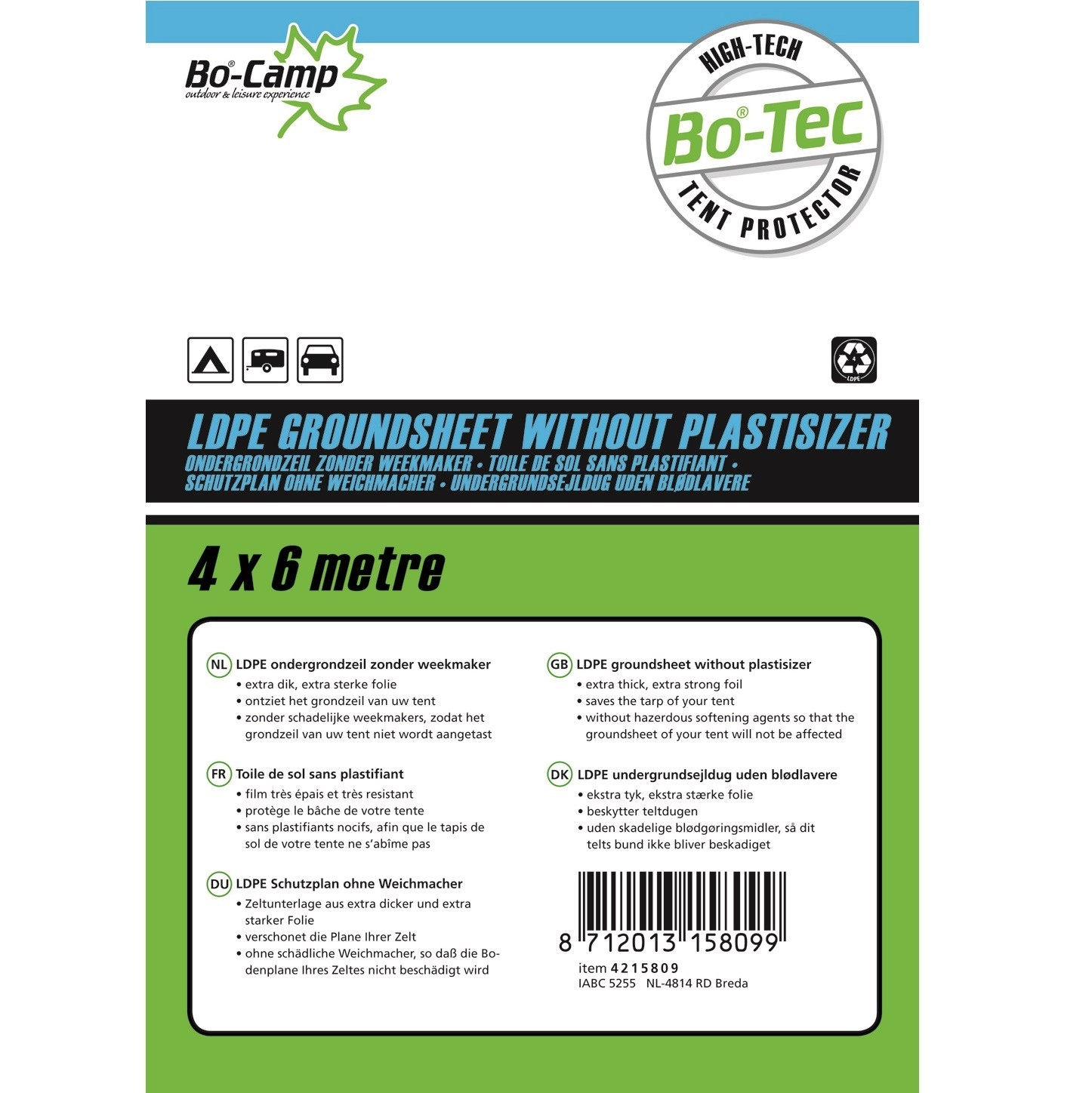 Grondzeil Bo-Camp Transparant (4 X 6 M) 3 Grondzeil Bo-Camp Transparant (4 X 6 M)