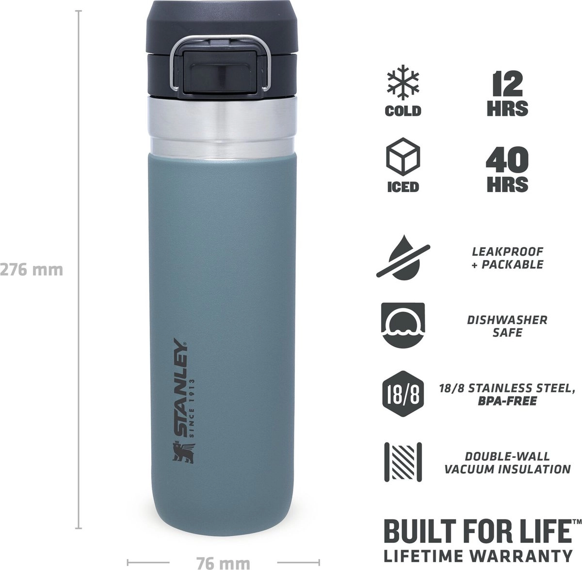 Thermosbeker Stanley The Quick Flip Shale 0,7L 8 Thermosbeker Stanley The Quick Flip Shale 0,7L - Afbeelding 6