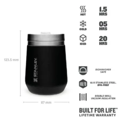 Thermosbeker Stanley The Everyday GO Tumbler Matte Black Pebble 0,29L -NL Kampeeruitrusting Verkoop 2024 82137stanley the everyday go tumbler 03l