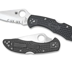 Vouwmes Spyderco Delica 4 Black Gekarteld