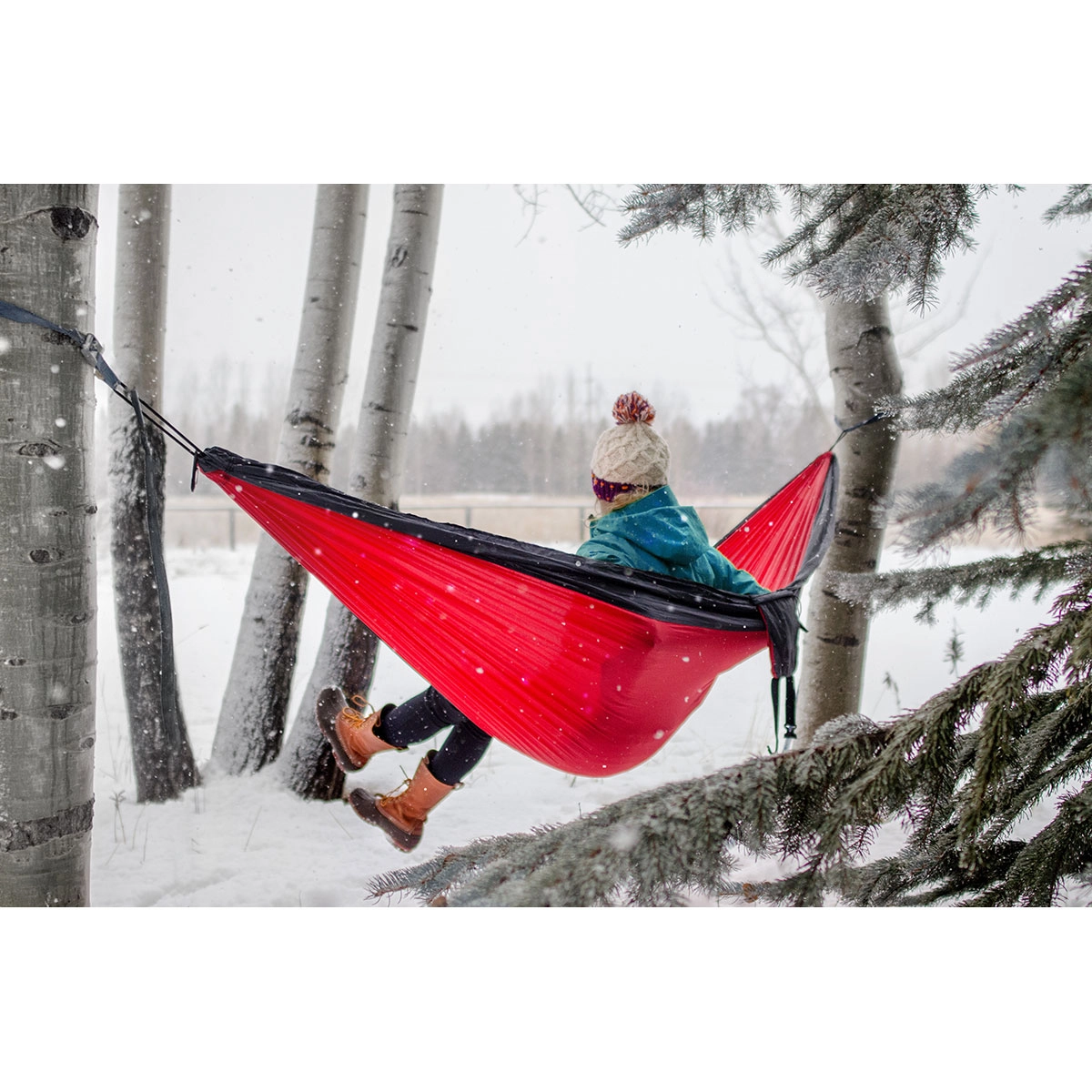 Hangmat Eno SingleNest Red Charcoal 4 Hangmat Eno SingleNest Red Charcoal - Afbeelding 2