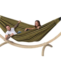 Hangmat Tropilex Family Black Edition Gold -NL Kampeeruitrusting Verkoop 2024 hammock black edition gold 50
