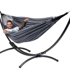 Hangmat Tropilex Double Comfort Black White -NL Kampeeruitrusting Verkoop 2024 hammock comfort black white 51