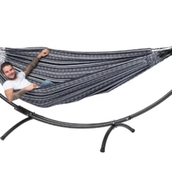 Hangmat Tropilex Double Comfort Black White -NL Kampeeruitrusting Verkoop 2024 hammock comfort black white 52