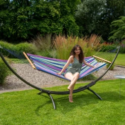 Hangmat Tropilex Single Haïti Blueberry -NL Kampeeruitrusting Verkoop 2024 hammock haiti blueberry 121