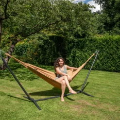 Hangmat Tropilex Single Plain Mocca -NL Kampeeruitrusting Verkoop 2024 hammock plain mocca 111
