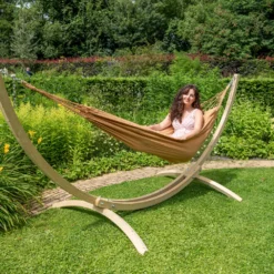 Hangmat Tropilex Single Plain Mocca -NL Kampeeruitrusting Verkoop 2024 hammock plain mocca 233