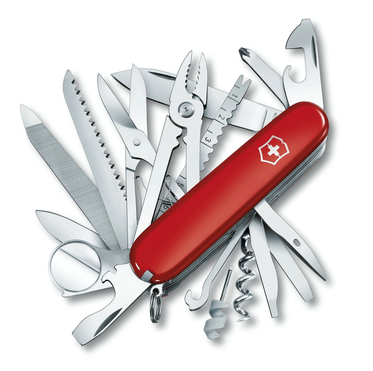Zakmes SwissChamp Rood + Leren Hoesje Victorinox 3 Zakmes SwissChamp Rood + Leren Hoesje Victorinox